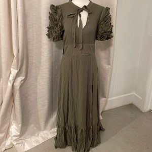 Mia Joy NWT olive ruffle dress